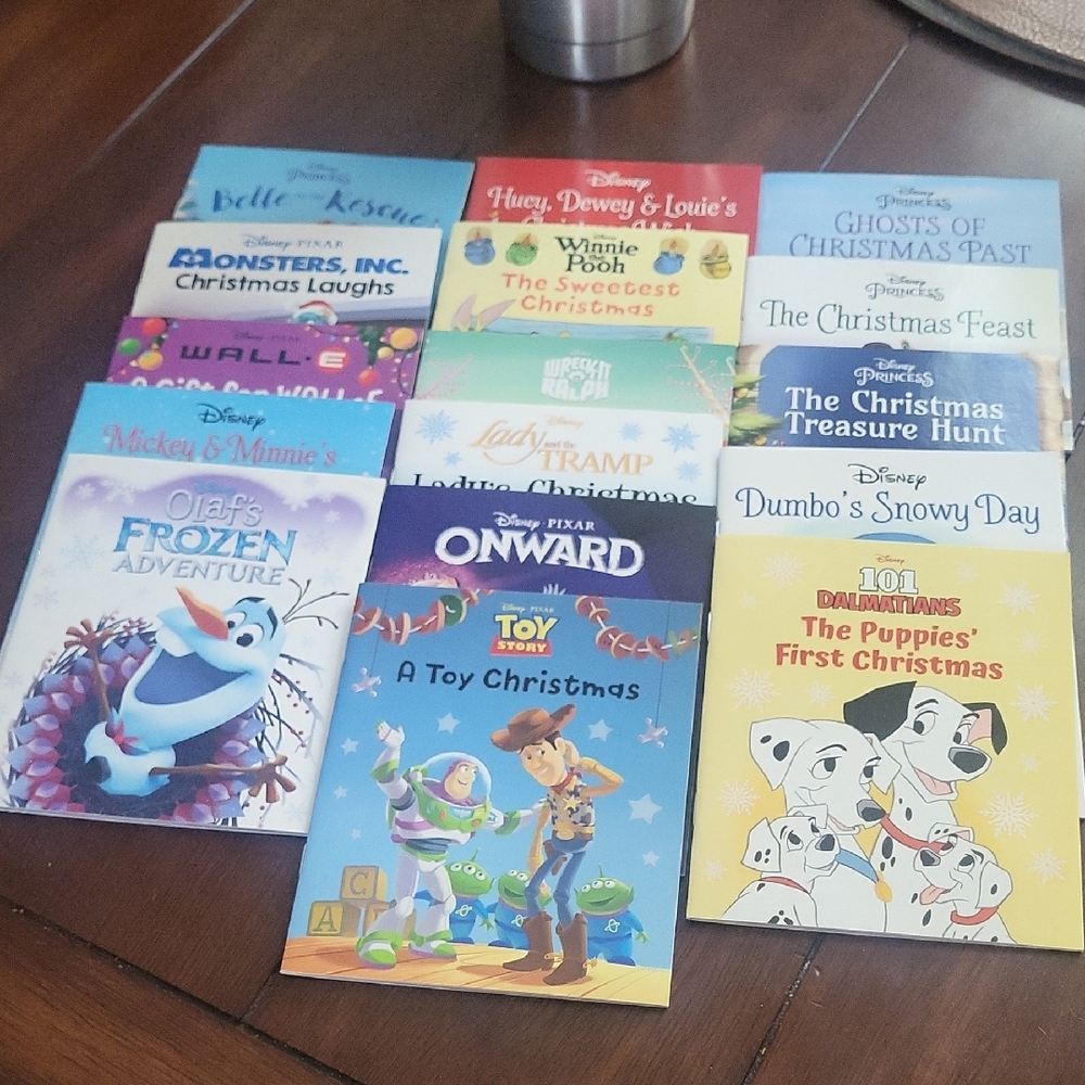 Disney Mini Children's Holiday Book Set - Blue, Yellow, Red Covers